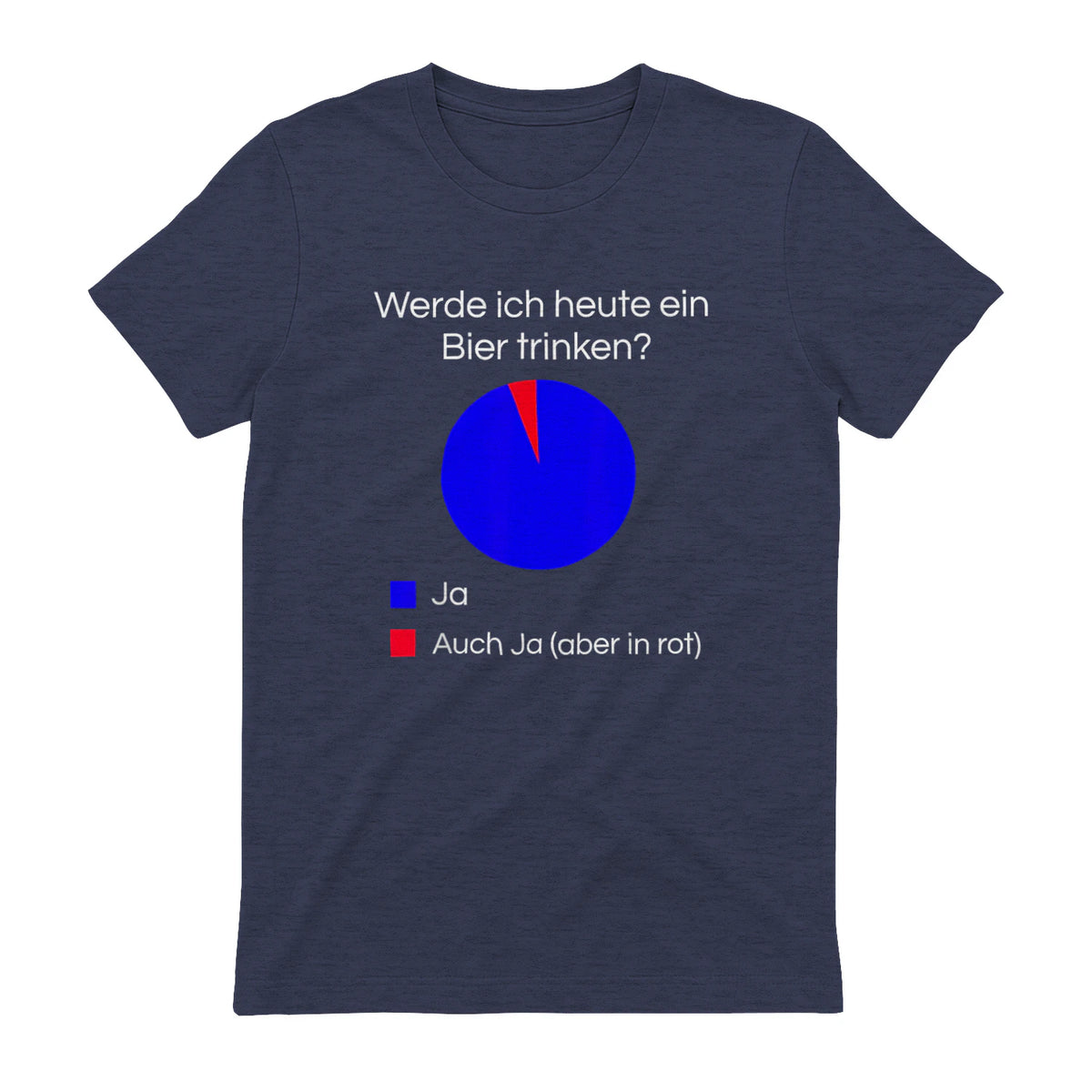 Lustiges Bier Shirt I Alkohol Trinken Party Fest Wein in Heather Navy - back view