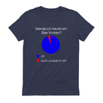 Lustiges Bier Shirt I Alkohol Trinken Party Fest Wein in Heather Navy - back view