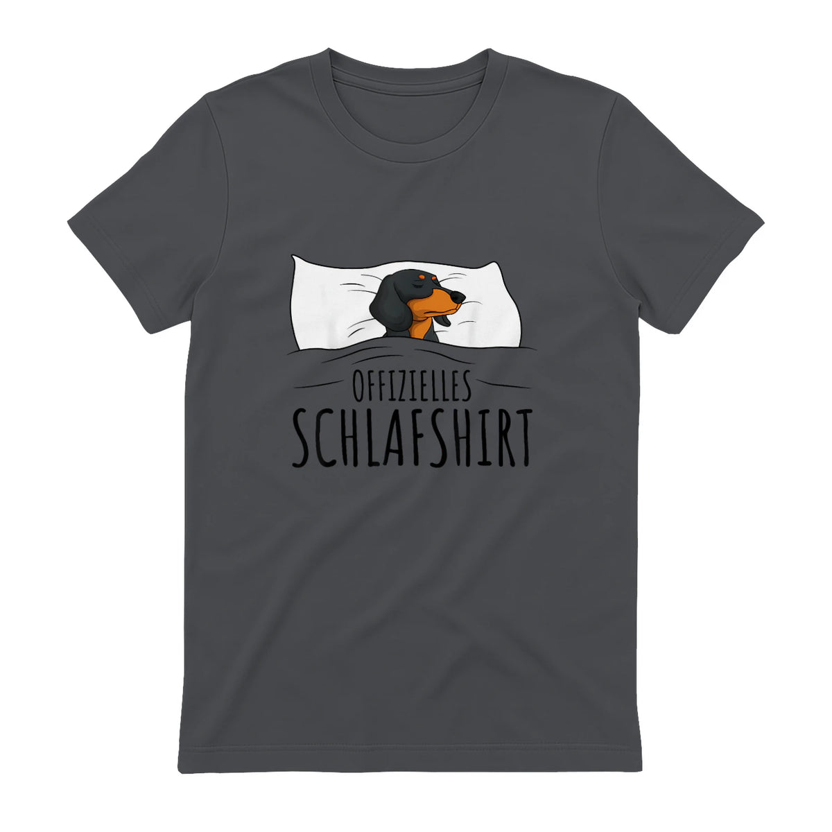 Offizielles Schlafshirt Schlafanzug Dackel Hund Geschenkidee in Charcoal - back view
