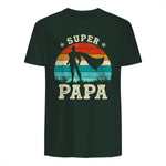 Fête des Pères Meilleur Père Humour Retro Super Papa Parfait in Forest Green - back view