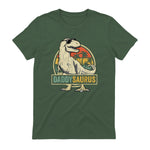 Daddysaurus T Rex Dinosaur Daddy Saurus Family Matching in Military Green - back view