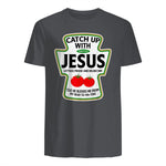 Catch Up with Jesus T-Shirt in Charcoal - back view
