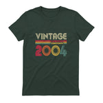 Vintage Twentieth Birthday Gift T-Shirt in Forest Green - back view