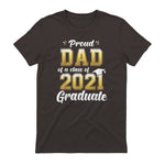 Proud Dad of a Graduate Senior Gift T-Shirt in Dark Chocolate - back view