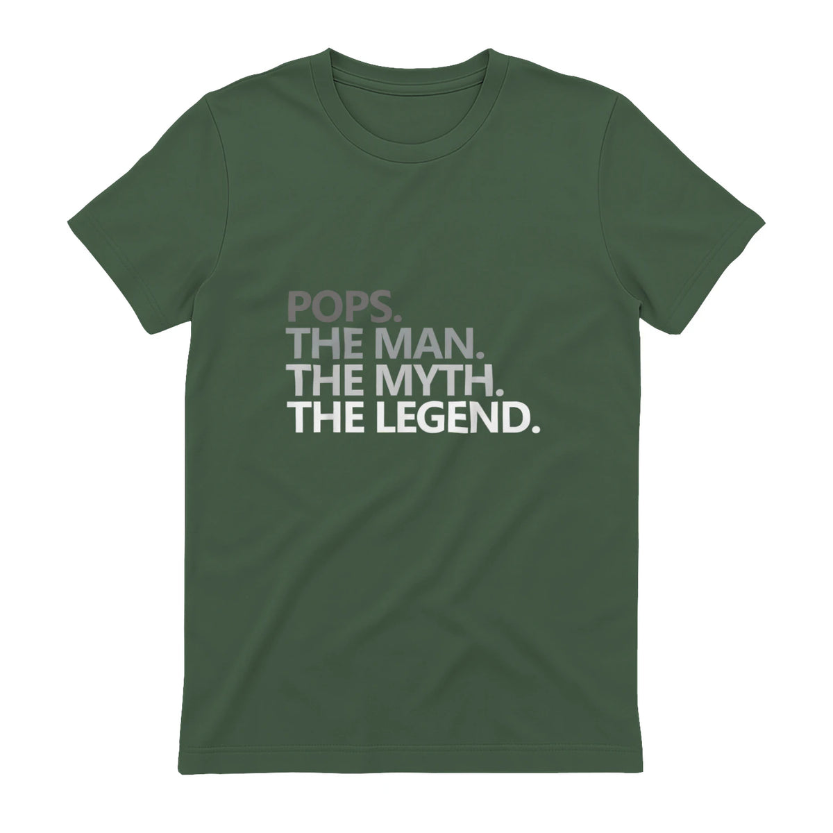 POPS GRANDPA DAD BIRTHDAY Father's Day Funny Men Gift in Military Green - back view