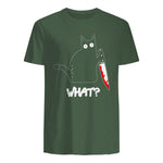 Chat Noir meurtrier drôle avec Couteau - Chat Noir Quoi in Military Green - back view