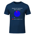 Lustiges Bier Shirt I Alkohol Trinken Party Fest Wein in Navy - front view