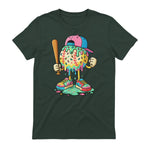Baseball Drip for Boys Ice Cream Drip Baseball Sport T-Shirt in Forest Green - back view