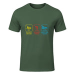 Autism Awareness Periodic Table ASD T-Shirt in Military Green - front view