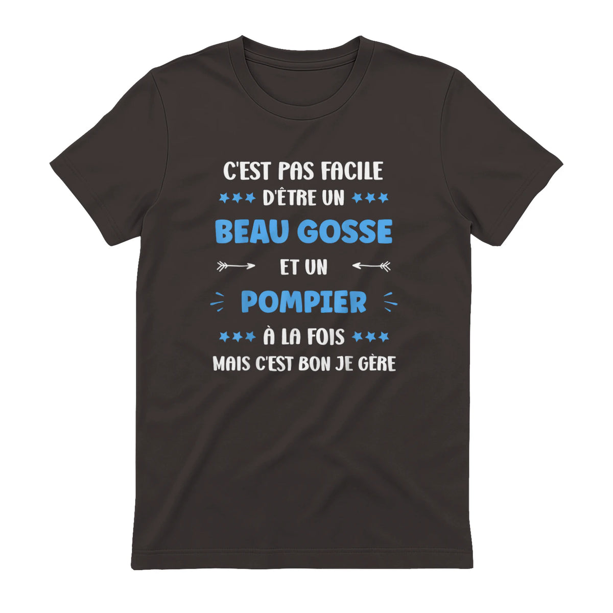Départ Métier Super Pompier Humour Beau Gosse Pompier in Dark Chocolate - back view