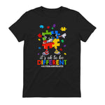 It's OK to Be Different Dabbing Puzzle Autism Awareness Kids in Black - back view