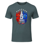 American Patriotic Fourth of July Anniversary T-Shirt in Dark Heather - front view
