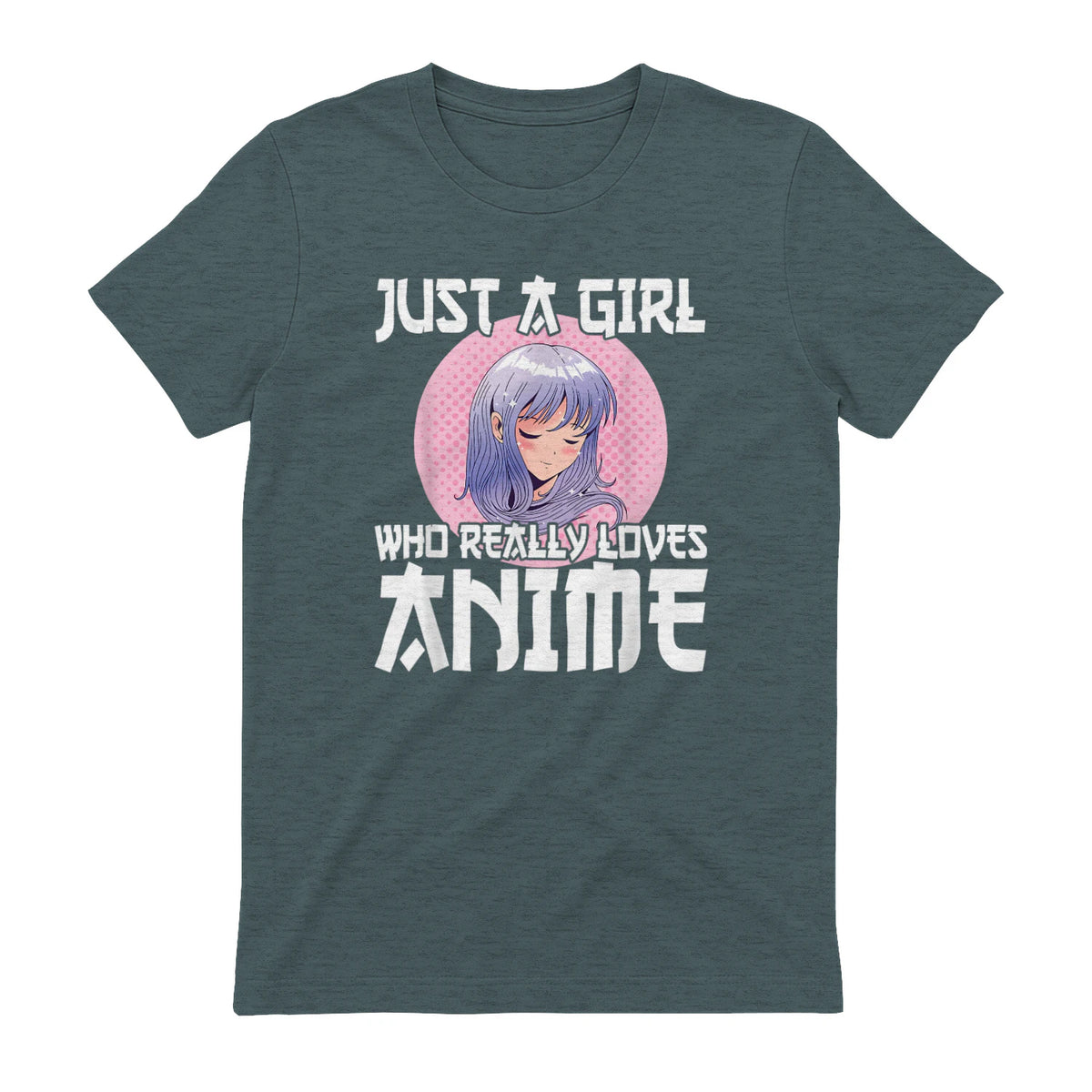 Manga & Anime Outfits for Women & Girls Anime Girl Merch Otaku Gift Just A Girl Who Loves Anime in Dark Heather - back view