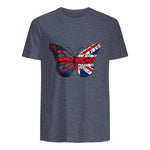 Union Jack Butterfly Butterflies Flag Wings British UK Flag in Heather Navy - back view