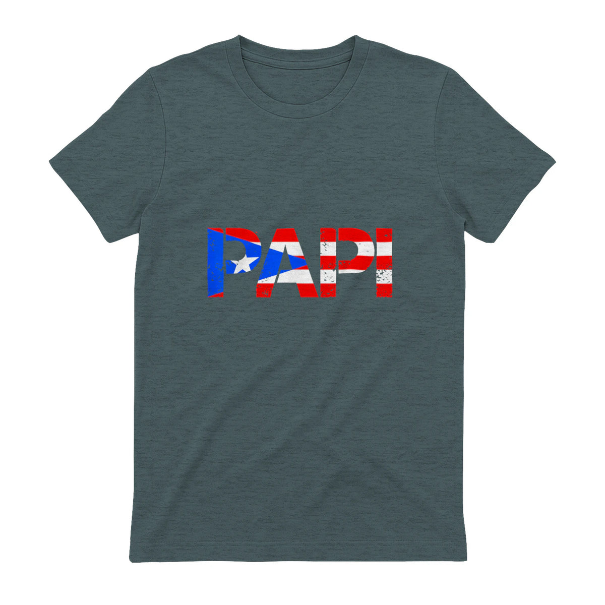 Puerto Rico Flag Father's Day Patriotic Puerto Rican Pride in Dark Heather - back view