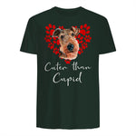 AIREDALE TERRIER Cuter Than Cupid Disant Saint Valentin in Forest Green - back view