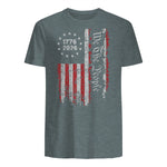 Independence Day Freedom T-Shirt in Dark Heather - back view