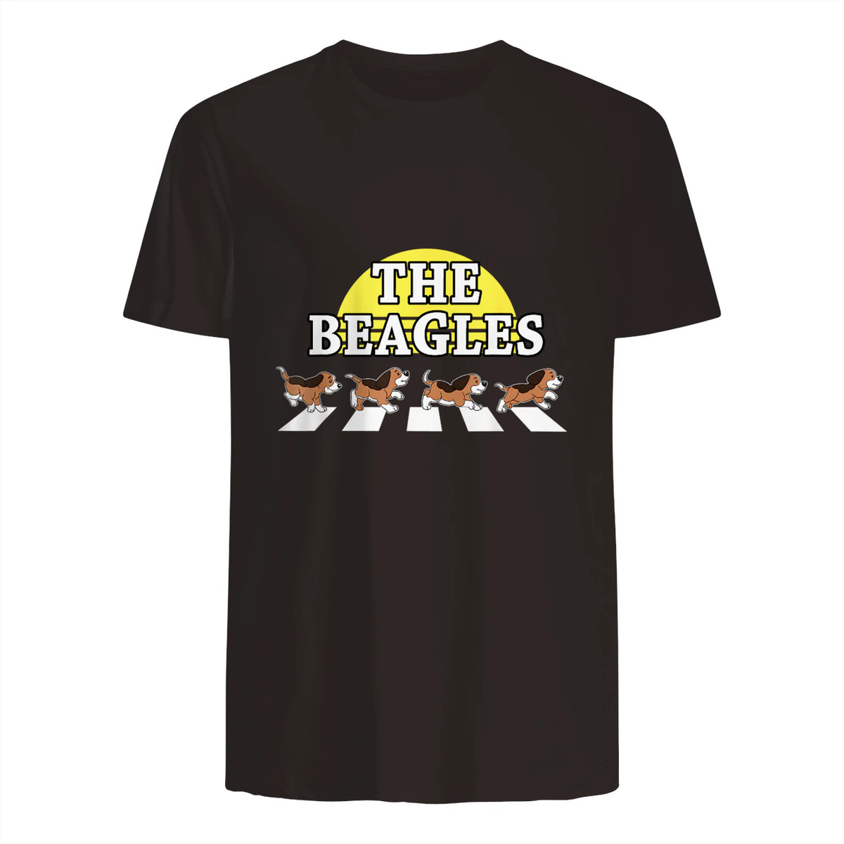 Drôle Les Beagles Beagle Dog Sitter Doggy Puppy Crosswalk in Dark Chocolate - back view