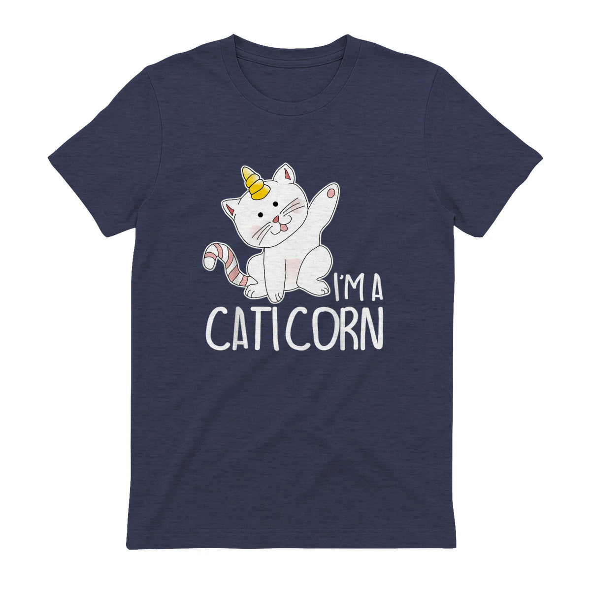 Chats Licorne I Chaton doux I Licorne I Chats in Heather Navy - back view