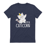 Chats Licorne I Chaton doux I Licorne I Chats in Heather Navy - back view