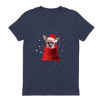 Chihuahua Motif de Noël - Mignon Mignon Xmas Neige Chiwawa in Heather Navy - back view