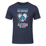 Blue for My Brother Autism Awareness Family Sister Sibling in Heather Navy - front view