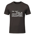 You Can't Scare Me I Have Three Daughters Shirt Fathers Day in Dark Chocolate - front view
