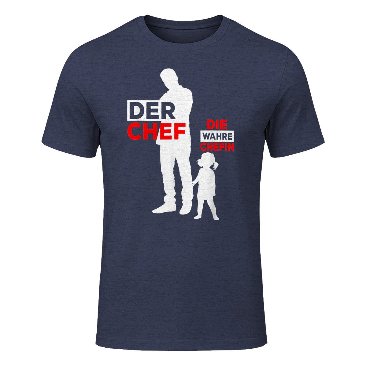 Vater Tochter Partnerlook Vatertag Papa Tochter in Heather Navy - front view