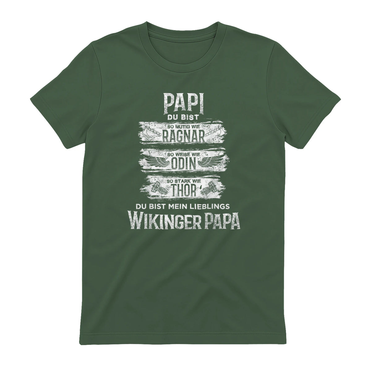 Wikinger Papa Vater Ragnar Thor Odin in Military Green - back view