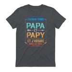 Deux Papa J'Ai et Papy Titres Grand Père in Charcoal - back view
