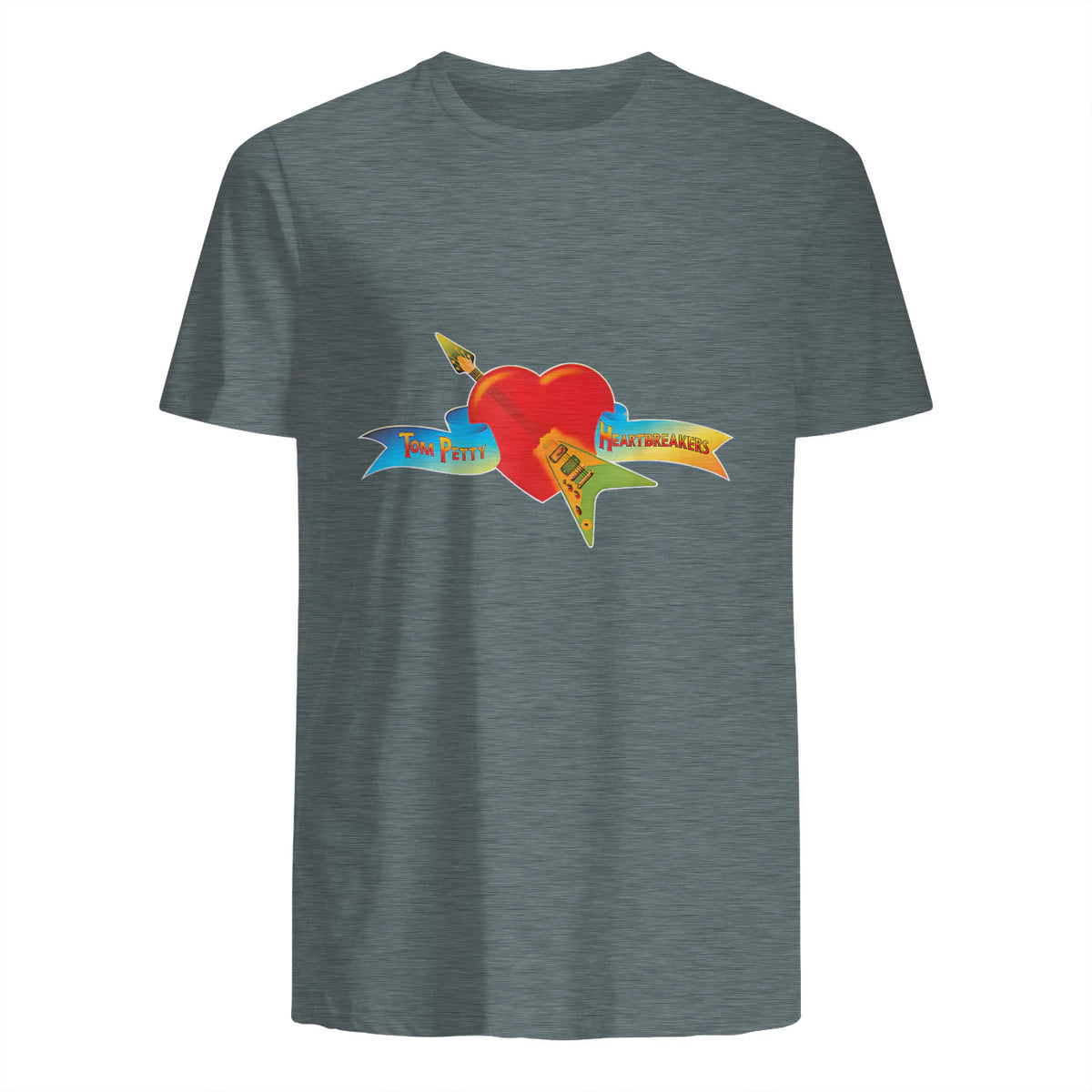 Tom Petty and The Heartbreakers Classic Logo T-Shirt in Dark Heather - back view