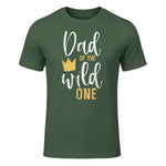 Dad of the Wild One First Birthday Daddy T-Shirt in Military Green - front view