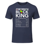 Juneteenth Black King Nutritional Facts Melanin Men Father in Heather Navy - front view