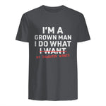 I Do What My Daughter Wants Dad T-Shirt in Charcoal - back view