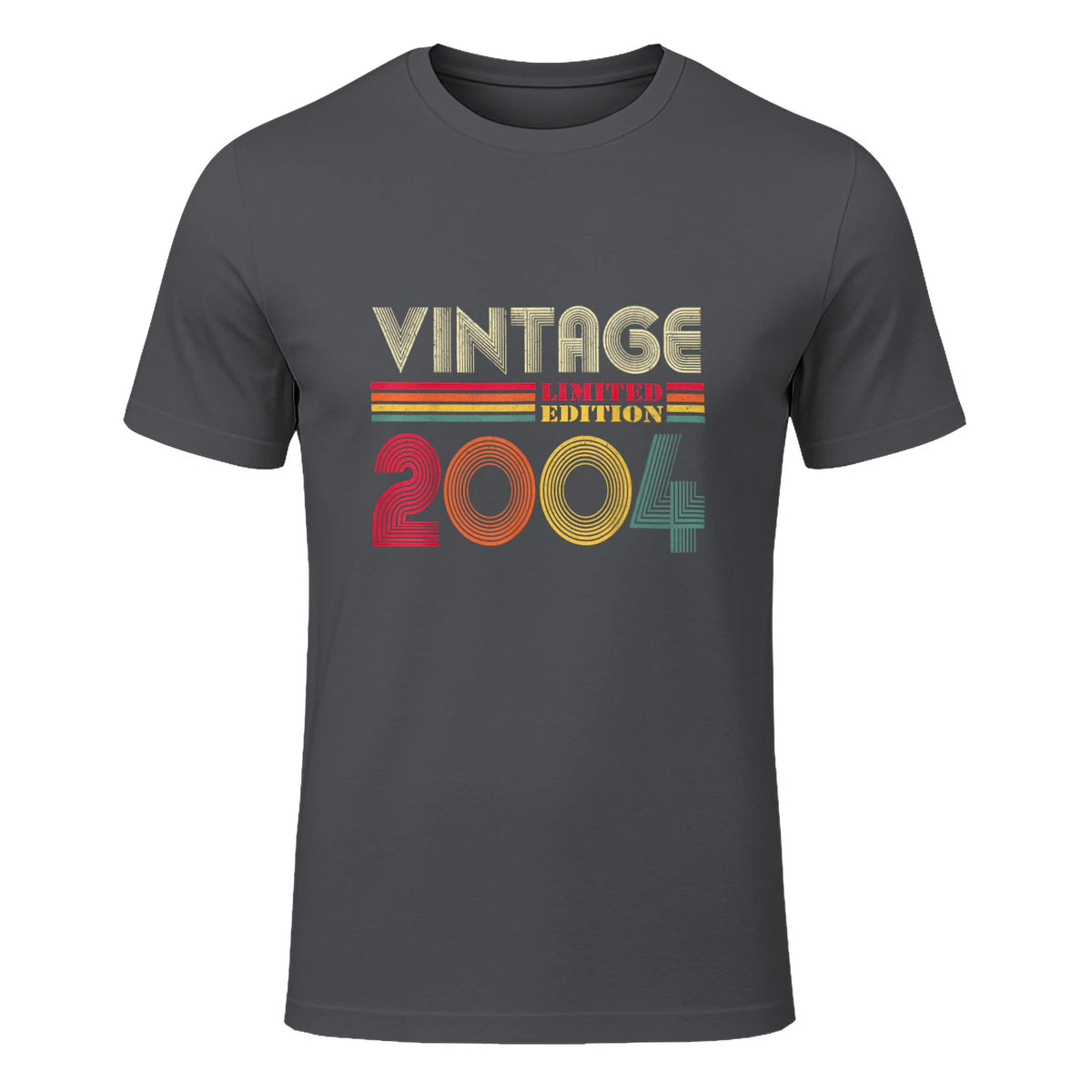 Vintage Twentieth Birthday Gift T-Shirt in Charcoal - front view