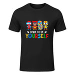 Dare to Be Yourself Autism Awareness Superheroes in Black - front view