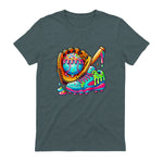 Ice Cream Drip Baseball Stuff Baseball Drip for Boys Graphic T-Shirt in Dark Heather - back view