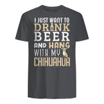 Drôle fête des pères amoureux des chiens Chihuahua Papa Shirt in Charcoal - back view