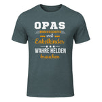 Opas Weil Enkelkinder Wahre Helden Brauchen Großvater Spruch in Dark Heather - front view