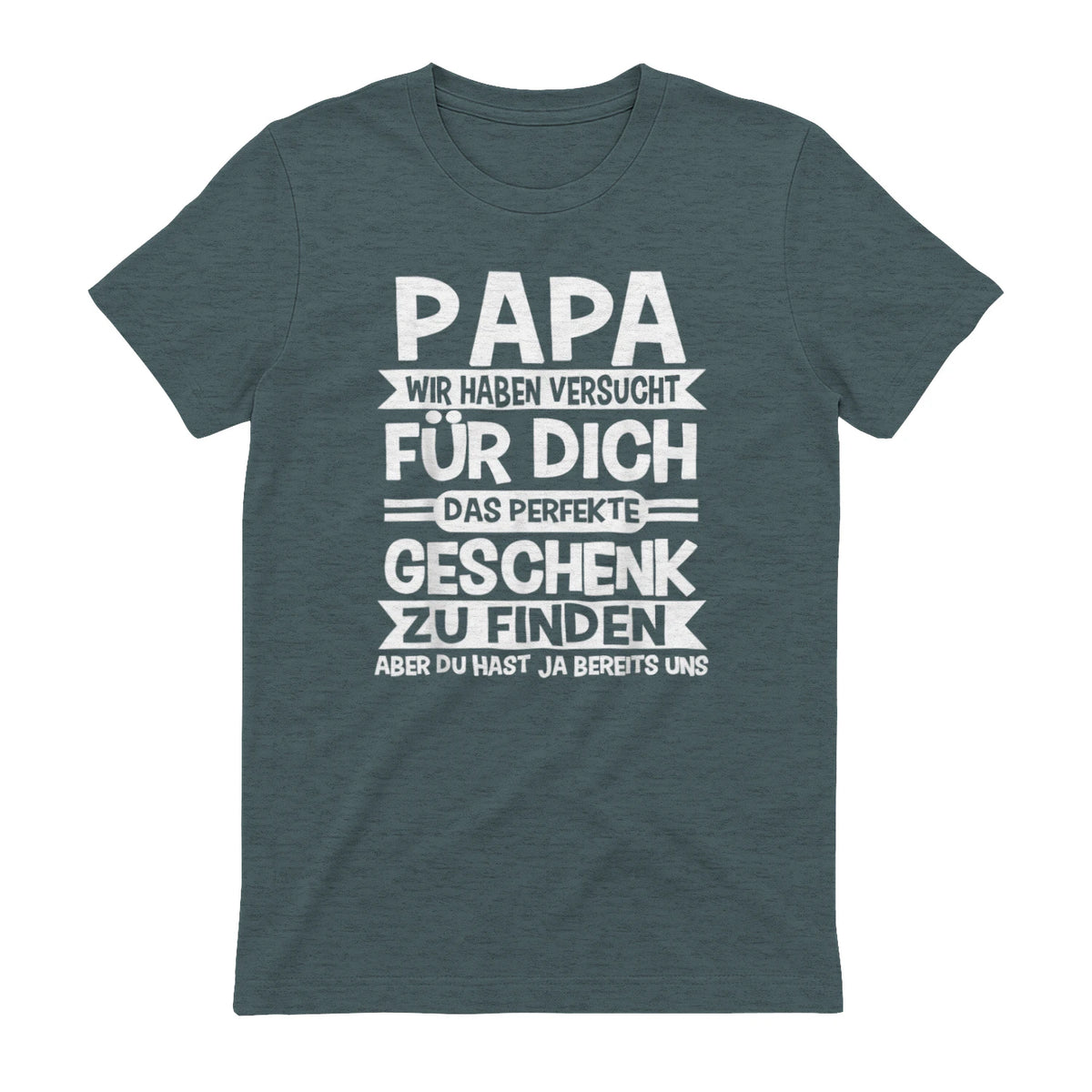 Papa und Vater Motiv, Lustiger Spruch, Herren Vatertag Halbarm T-Shirt in Dark Heather - back view