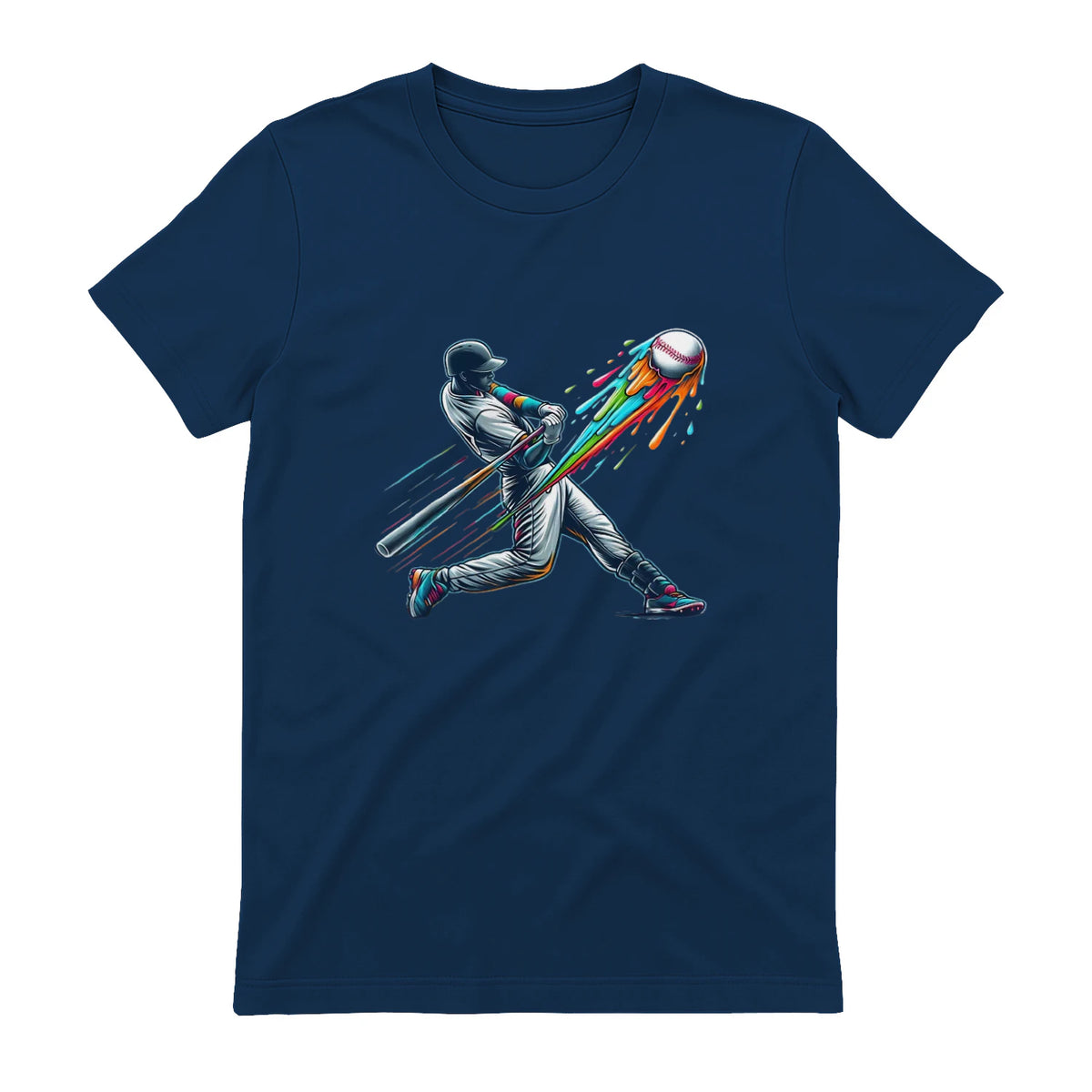 Baseball Player Drip T-Shirt in Navy - back view