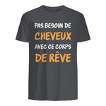 Calvitie Humour Papa Chauve in Charcoal - back view