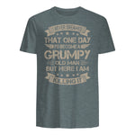 I Never Dreamed That I'd Become A Grumpy Old Man Grandpa in Dark Heather - back view