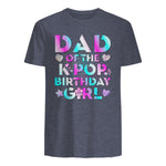 K-Pop Girl Dad T-Shirt in Heather Navy - back view