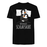 Offizielles Schlafshirt Pinguin Schlafanzug Penguin Kurzarm in Black - back view