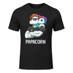 Papacorn Vater Tochter Einhörner in Black - front view