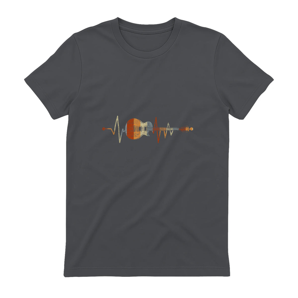 Music Guitarist Heartbeat Guitar in Charcoal - back view