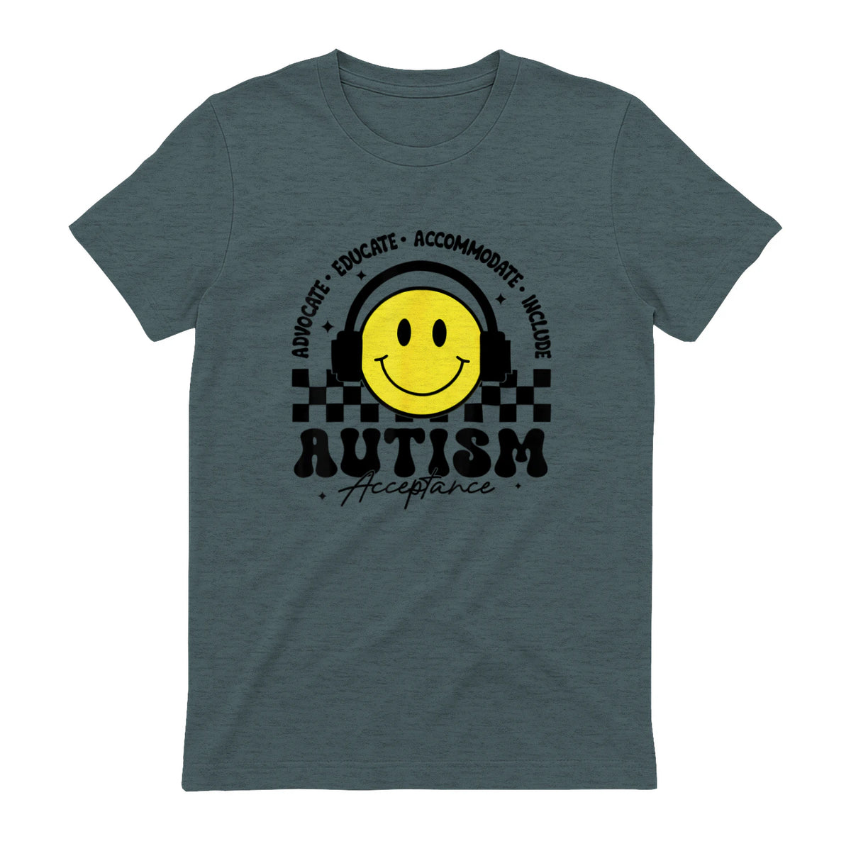 Autism Awareness Acceptance Special Education Teacher Kids T-Shirt in Dark Heather - back view