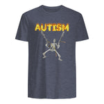Autism Skeleton Meme in Heather Navy - back view