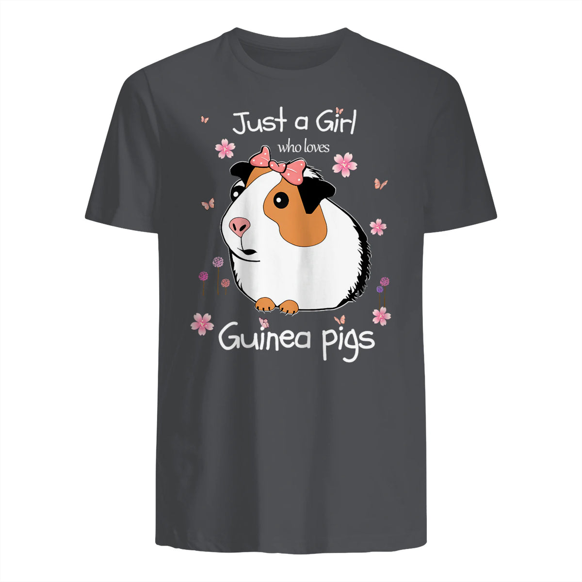 Just a Girl Who Loves Guinea Pigs - Cute Pets Lover Gift in Charcoal - back view